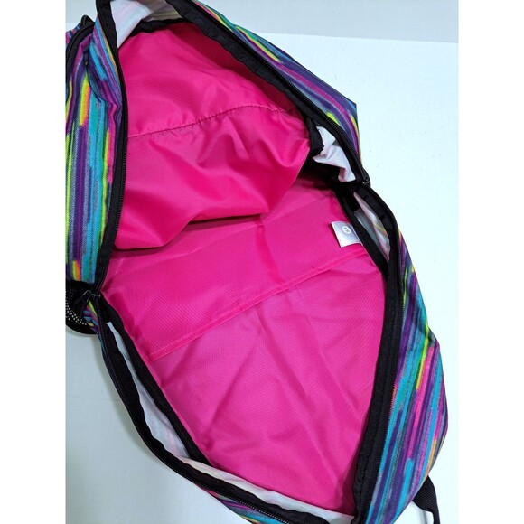 Adidas Rainbow School Backpack Striped Black Purple Pink Bag Multicolor - Picture 7 of 8